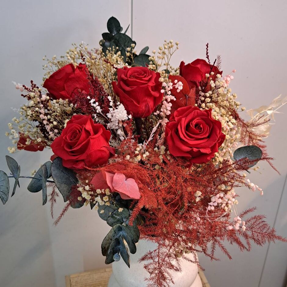 Red Ramo Ramo Red Passion, rosas eternas - Lekanda Floristas