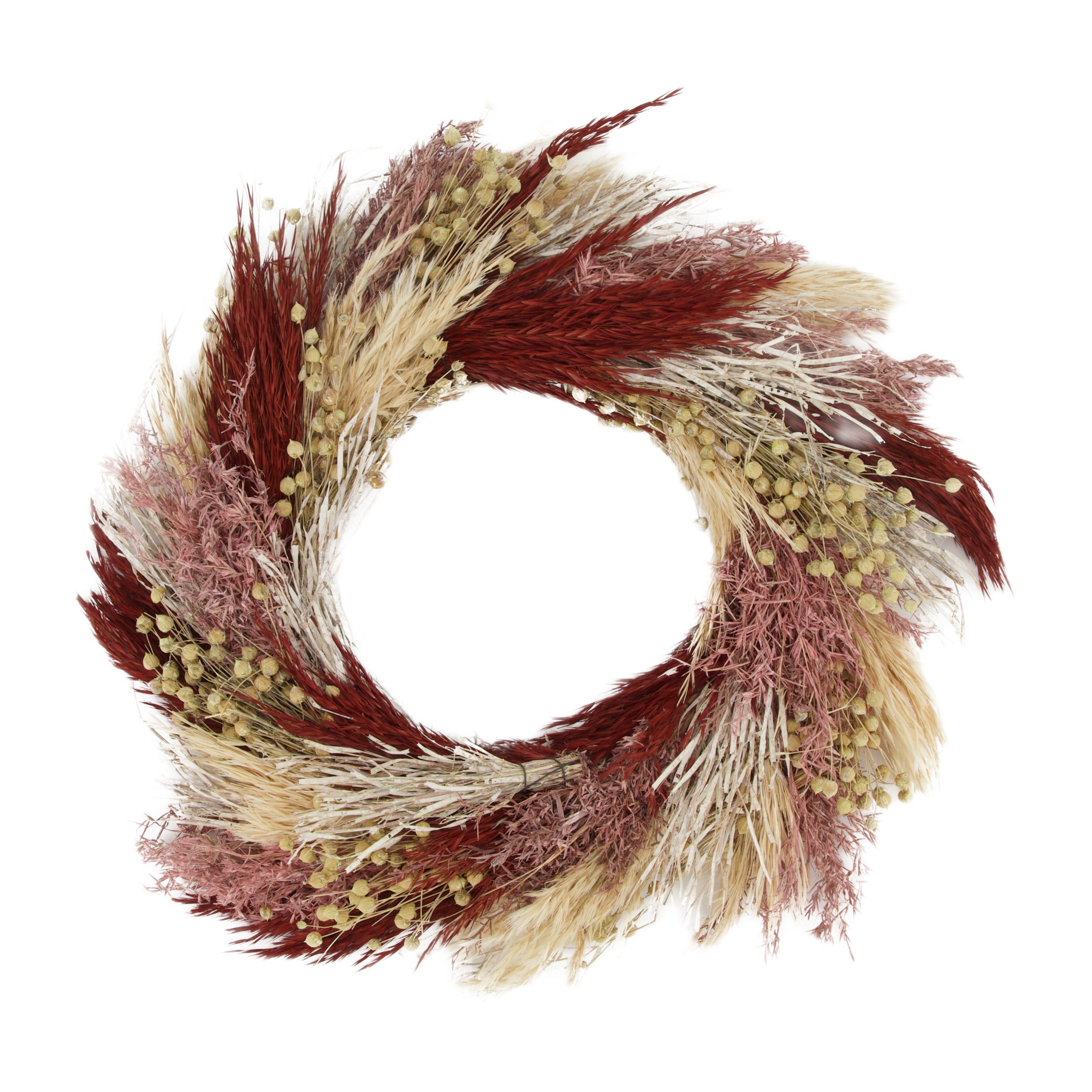 Corona de flores secas nature pink