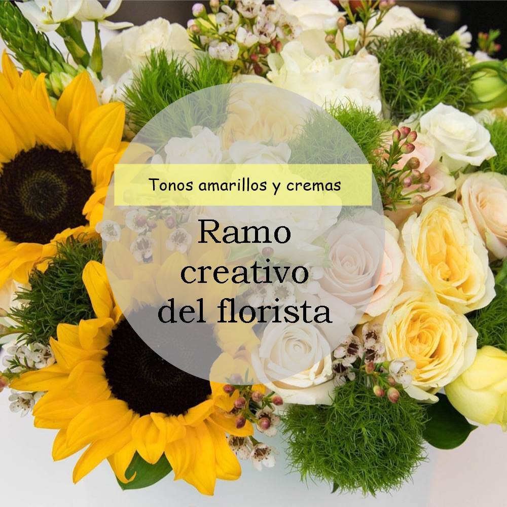 Ramo creativo del florista en tonos amarillos